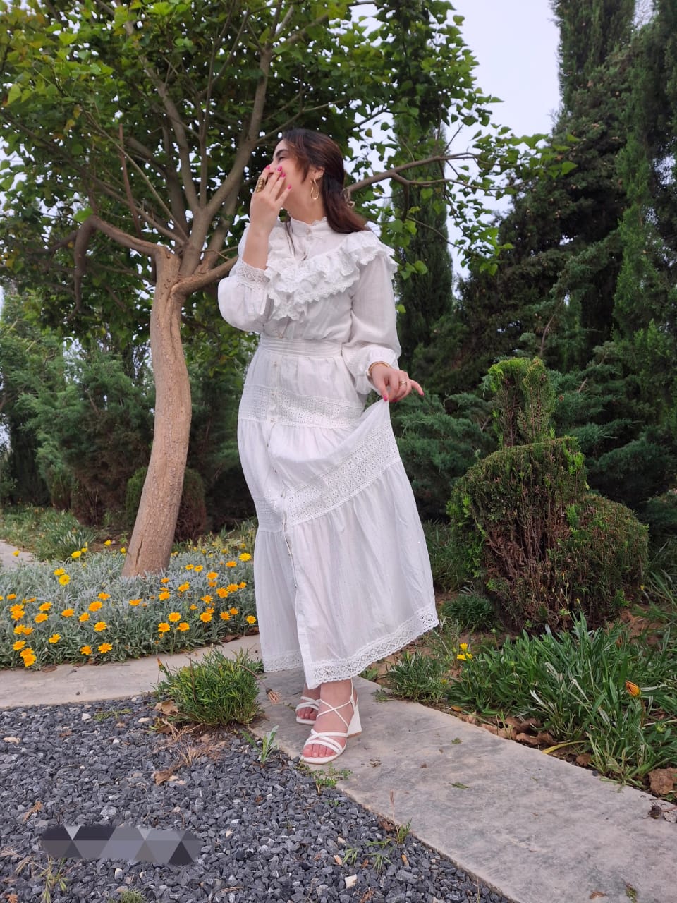 Robe 'Juliette' en broderie anglaise