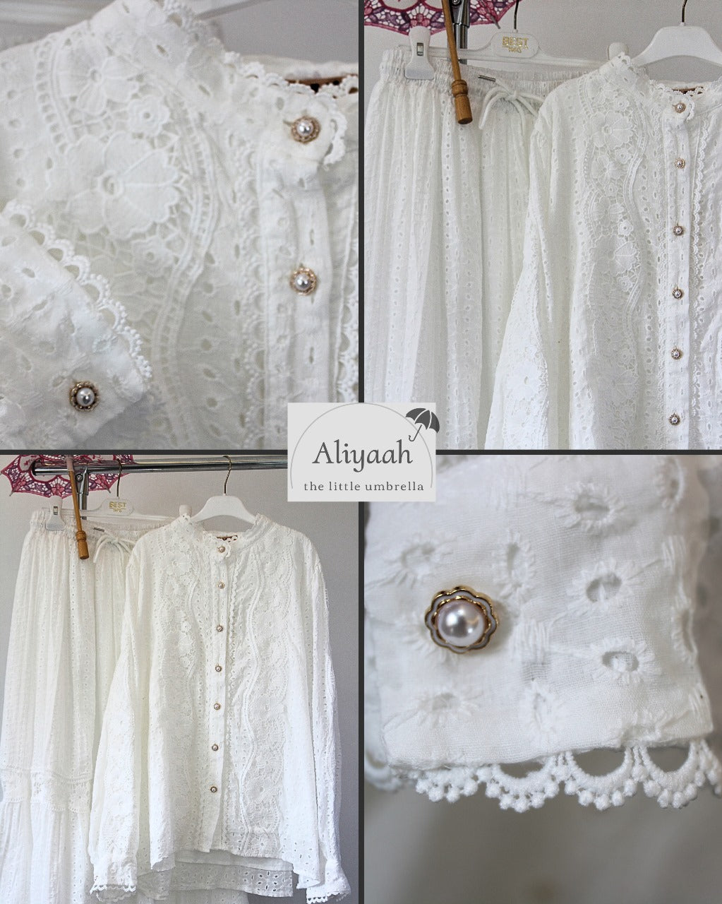 Ensemble 'Tulipe' en broderie anglaise