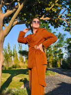 Ensemble pantalon chic et élégant – Veste longue fluide & pantalon large femme moderne / femme voilée