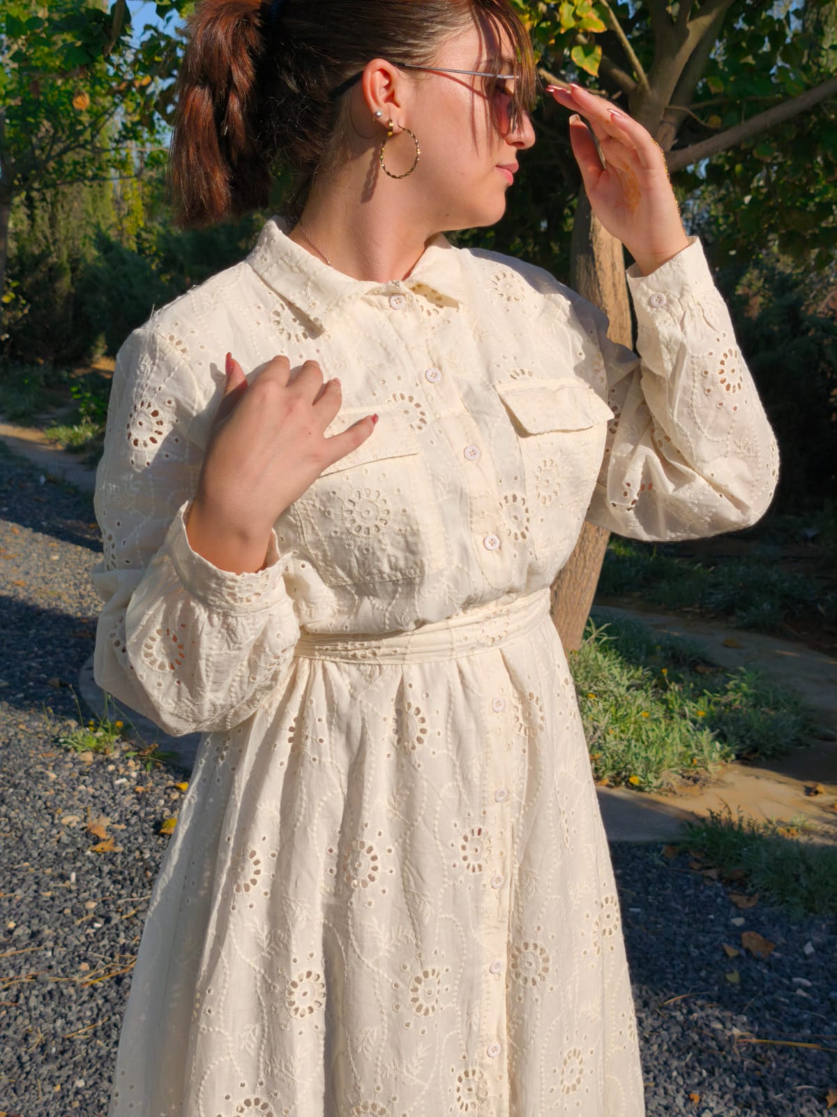 Robe en Broderie Anglaise – Élégance Modeste et Féminine - Hijab Chic